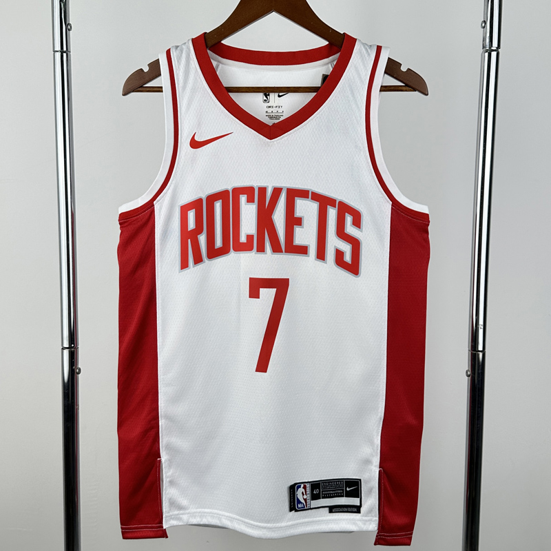 22-23 ROCKETS DURANT #7 White Top Quality Hot Pressing NBA Jersey