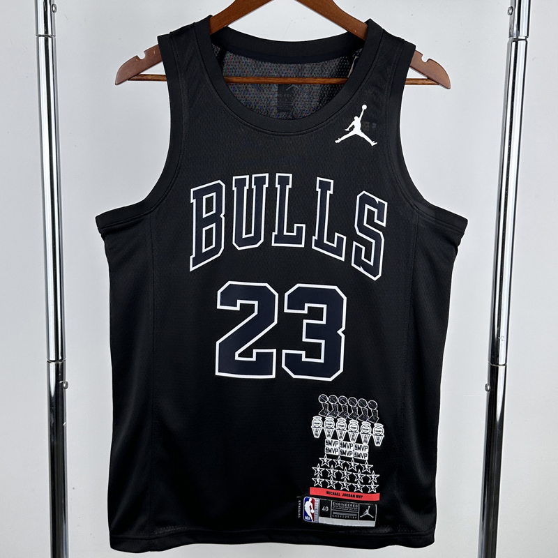 BULLS JORDAN #23 Black Glory Edition Top Quality Hot Pressing NBA Jersey 荣耀版