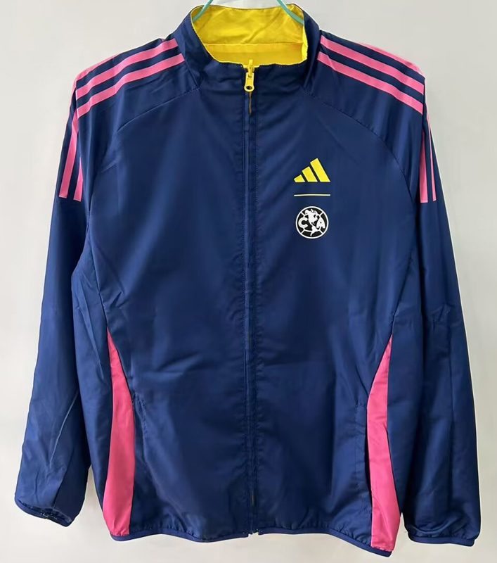 25-26 Club America Yellow & Royal blue Double Sided Windbreaker (双面风衣)