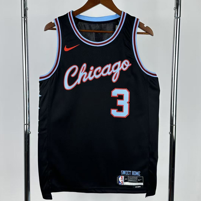 25-26 BULLS GIDDEY #3 Black City Edition Top Quality Hot Pressing NBA Jersey