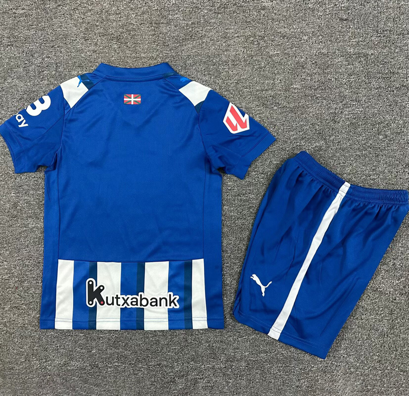 25-26 Alaves Home Kids Soccer Jersey