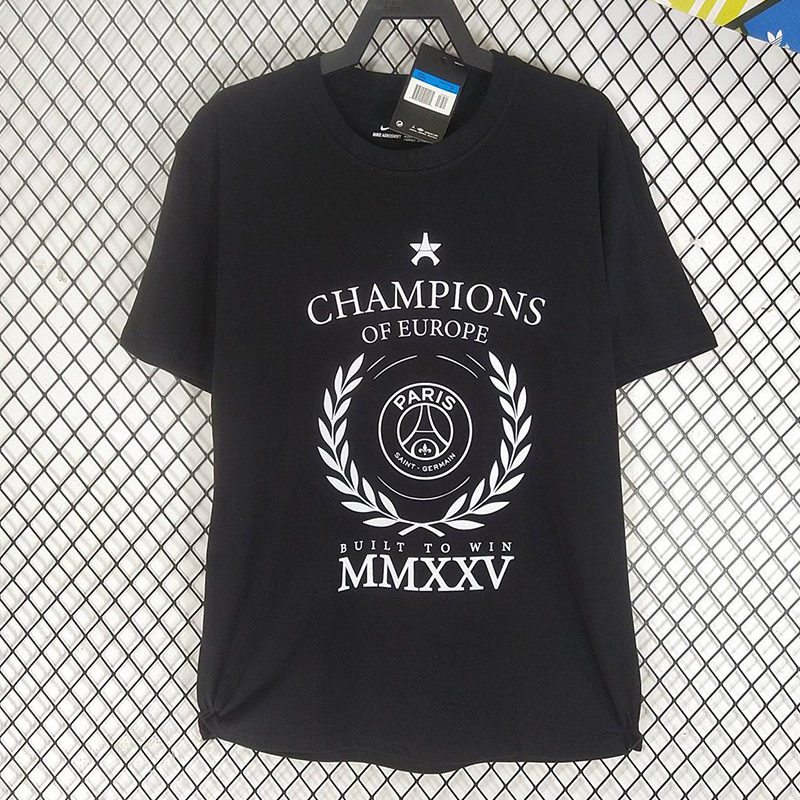 2025 PSG Black CHAMPIONS High Quality Casual T-Shirt (MMXXV)