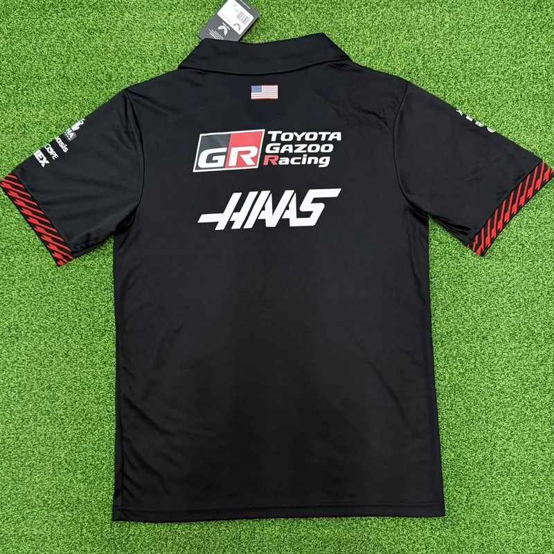 2026 F1 Haas Black Polo Racing Suit (Football Jersey Size)(有领)