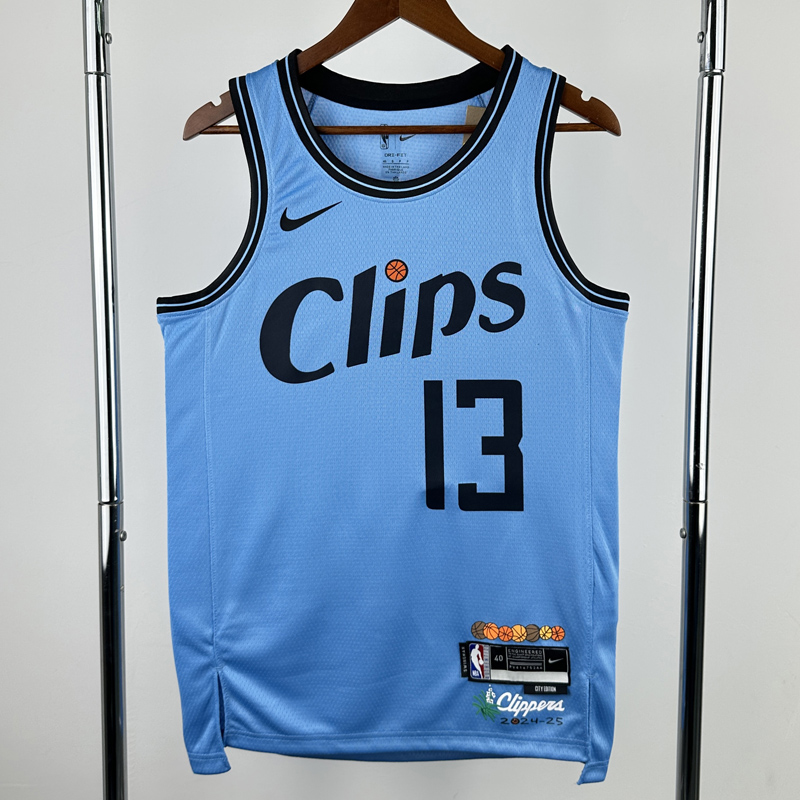24-25 Clippers GEORGE #13 Blue City Edition Top Quality Hot Pressing NBA Jersey