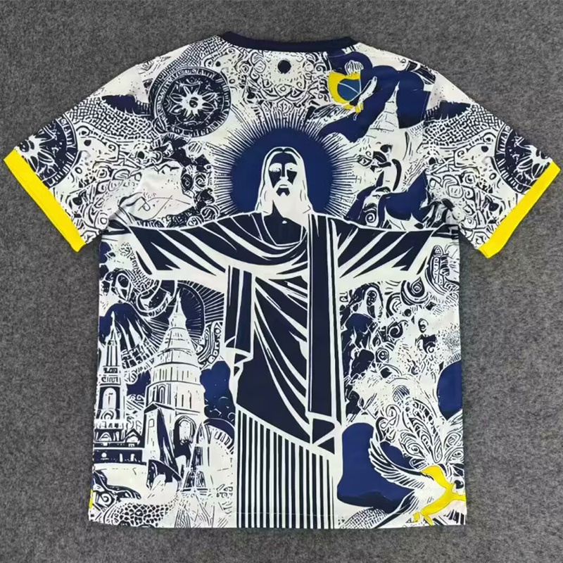 25-26 Brazil Cyan Special Edition Training shirts (黄袖边)