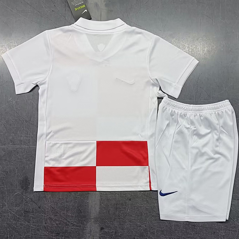 24-25 Croatia Home Kids Soccer Jersey