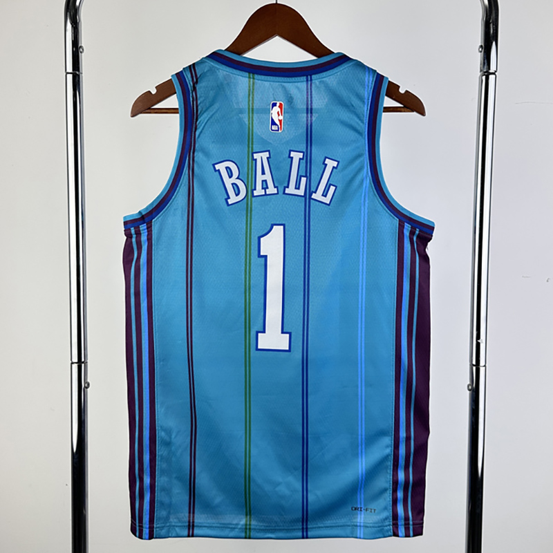 23-24 HORNETS BALL #1 Blue Top Quality Hot Pres...
