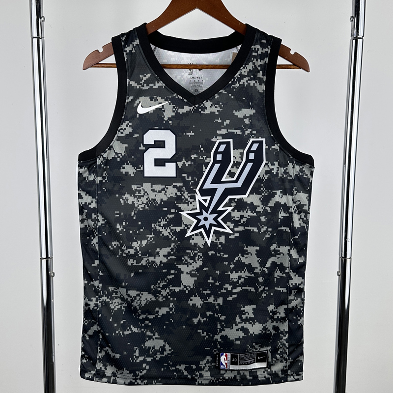 SA Spurs LEONARD #2 Camouflage color Top Quality Hot Pressing NBA Jersey