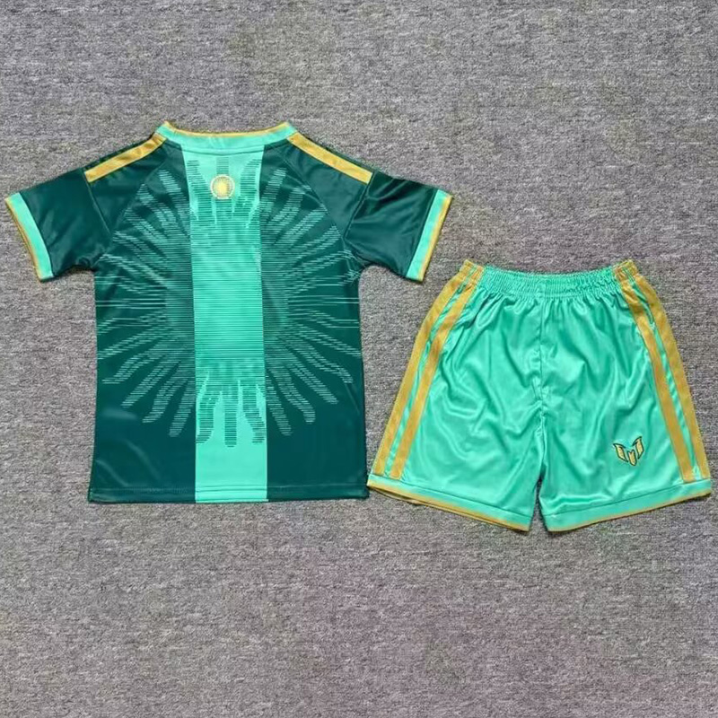 26-27 Argentina Messi Farewell Match Green Kids Soccer Jersey
