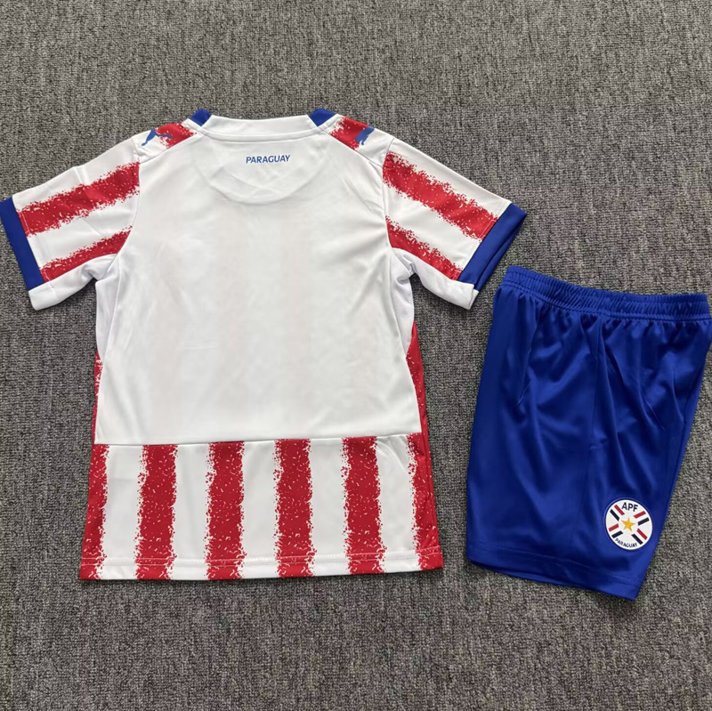 26-27 Paraguay Home Kids Soccer Jersey