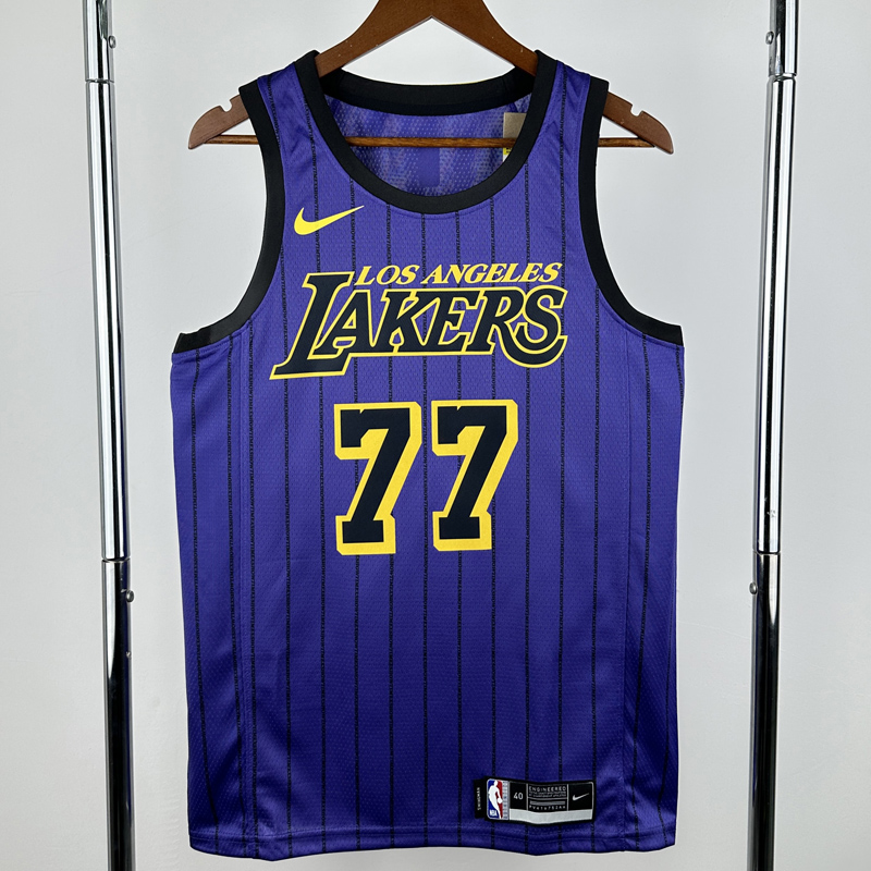 20-21 Lakers DONCIC #77 Purple Top Quality Hot Pressing NBA Jersey(圆领)