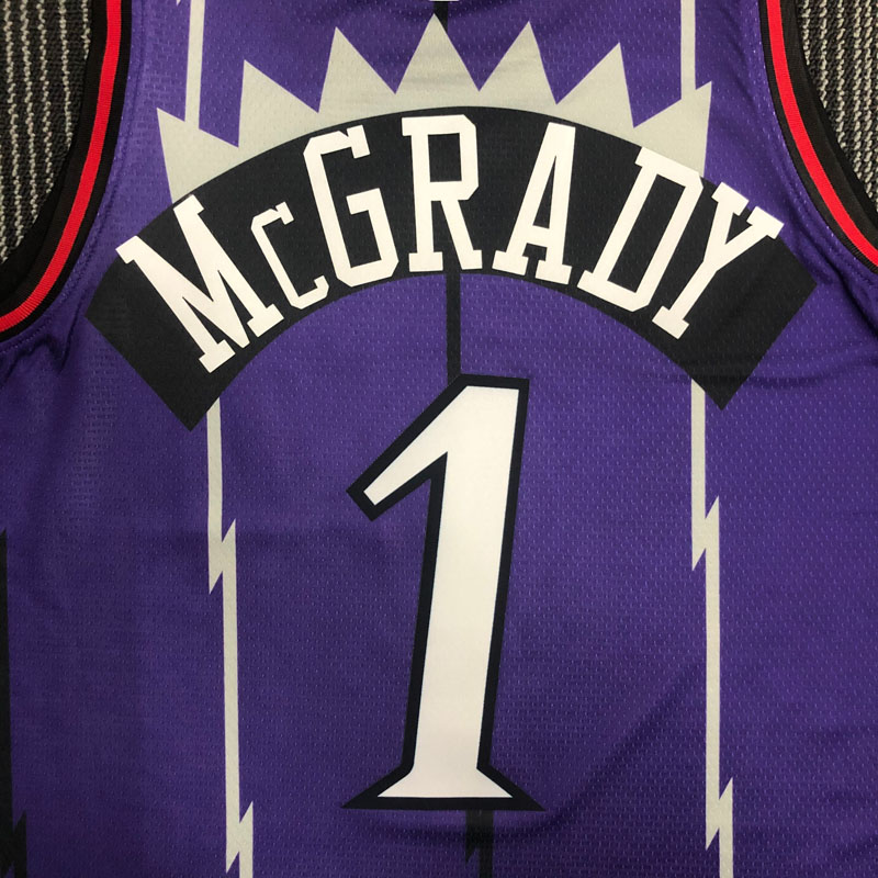 Raptors McGRADY #1 Purple Retro Top Quality Hot...