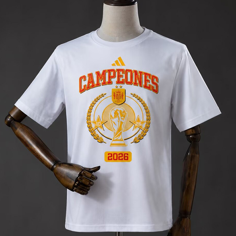 2026 Spain White Campeones High Quality T-Shirt (ad标)
