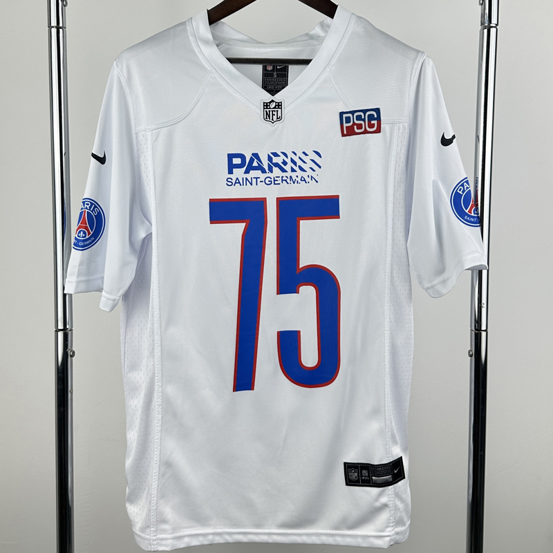 25-26  PSG #75 Casual Edition White NFL Jersey