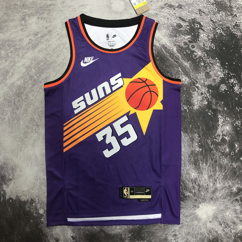 SUNS DURANT #35 Purple Retro Top Quality Hot Pr...