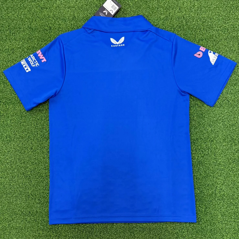 2026 高山队 Blue Polo Racing Suit (Football Jersey Size)(有领)