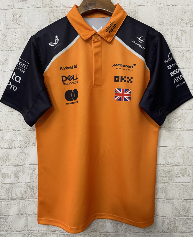 2025 McLaren NORRIS #4 Polo Yellow Racing Suit (有领)
