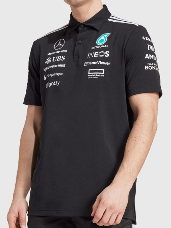 2025 F1 Mercedes Black Polo Racing Suit(有领)