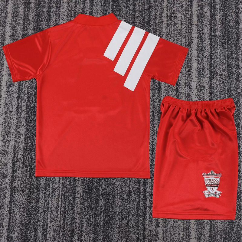 1992-1993 LIV Home Kids Retro Soccer Jersey
