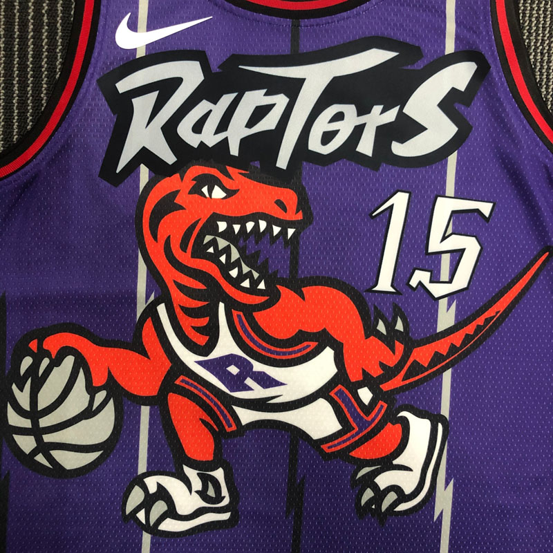 Raptors CARTER #15 Purple Retro Top Quality Hot...