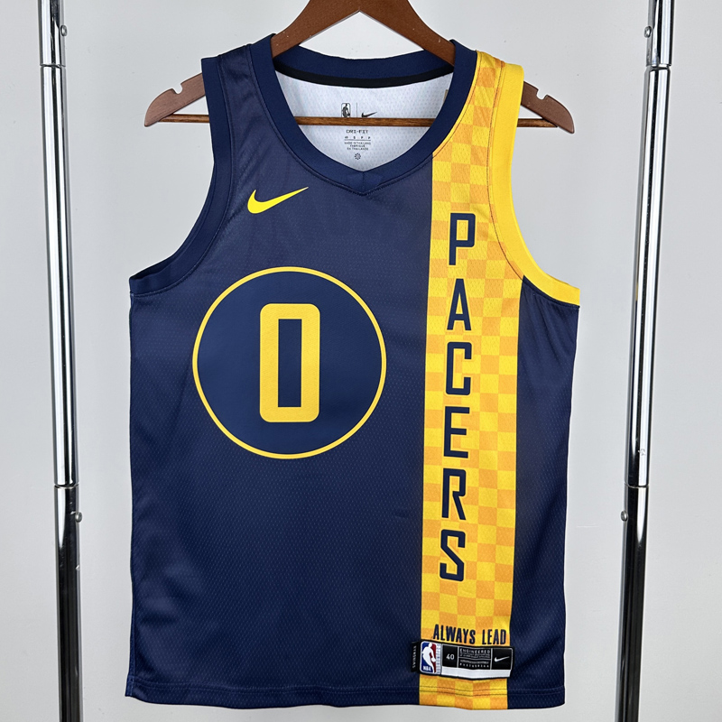 2017-2018 Indiana Pacers HALIBURTON #0 Blue City Edition Top Quality Hot Pressing NBA Jersey