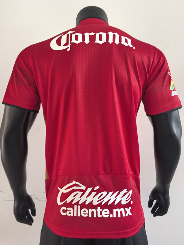25-26 Toluca Home Player Version Soccer Jersey (带星)