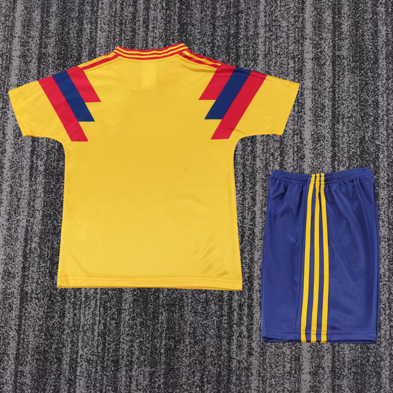 1990 Colombia Home Kids Retro Soccer Jersey