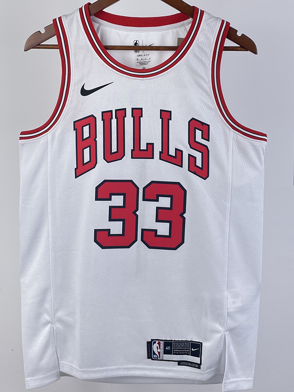 22-23 BULLS PIPPEN #33 White Top Quality Hot Pr...
