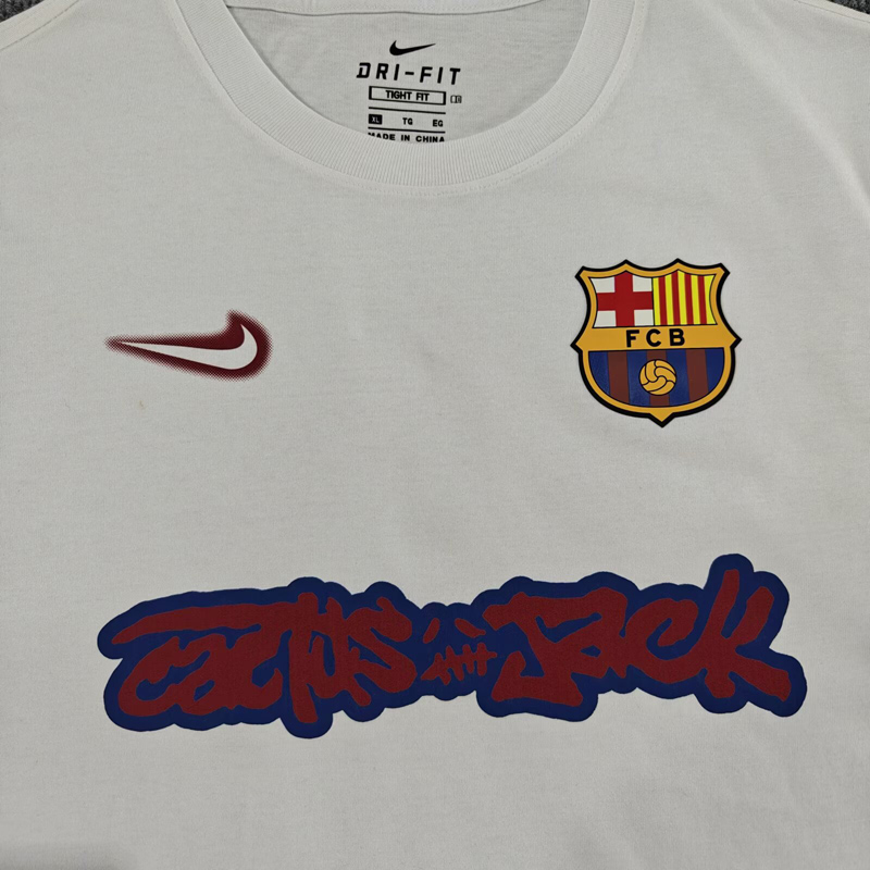 25-26 BAR White High Quality Casual T-Shirt #圆领彩标