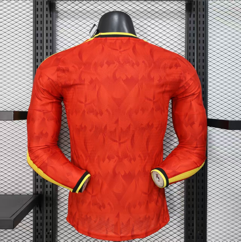 2026 Belgium Home Long Sleeve Player Version Soccer Jersey (长袖球员)