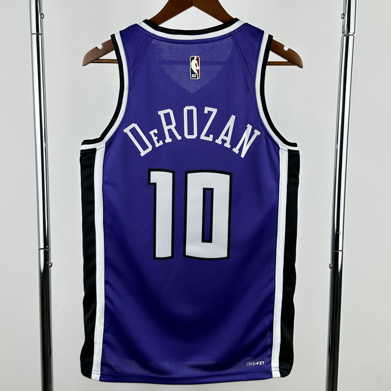 24-25 KINGS DEROZAN #10 Purple Retro Top Quality Hot Pressing NBA Jersey(V领）