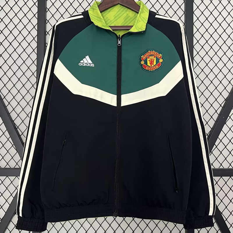 2024 Man Utd Black & Green Double Sided Windbreaker (双面风衣)