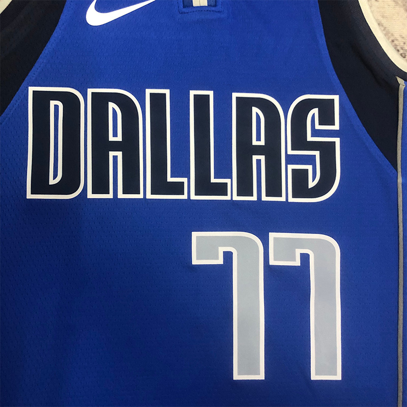 22-23 Dallas Mavericks DONCIC #77 Blue Home Top...