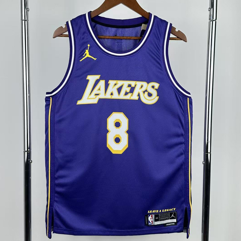 25-26 Lakers BRYANT #8 Purple Top Quality Hot Pressing NBA Jersey (Trapeze Edition) 飞人版