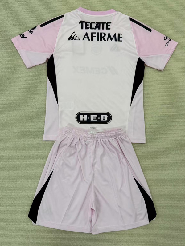 25-26 Tigres UANL Pink GoalKeeper Kids Soccer Jersey