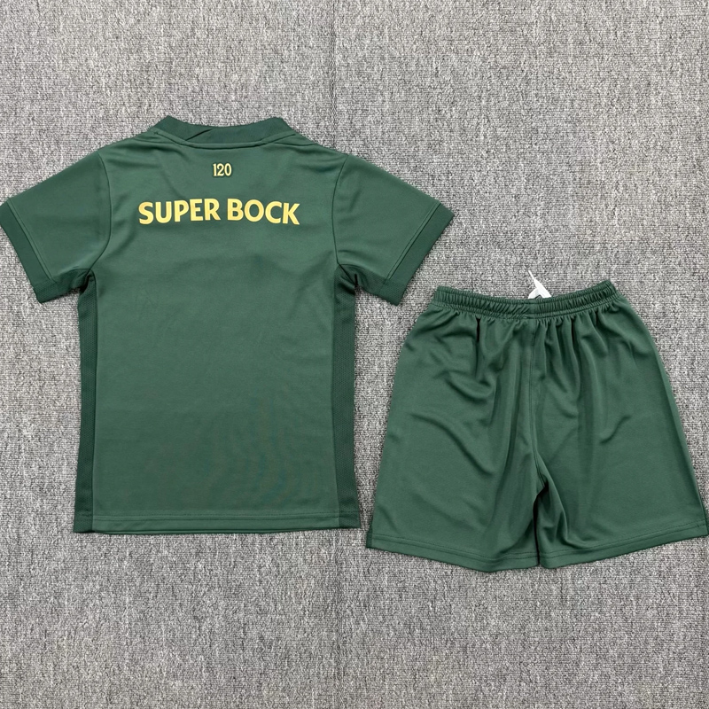 26-27 Sporting Lisbon Green 120th Anniversary Kids Soccer Jersey