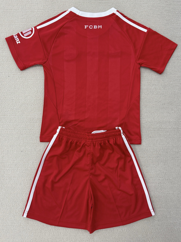 25-26 Bayern Red Goalkeeper Kids Soccer Jersey