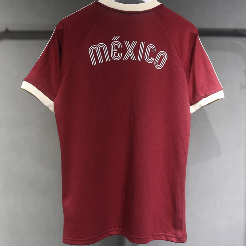 2024 Mexico Claret Color Casual Retro Edition T-Shirts (Pure Cotton)