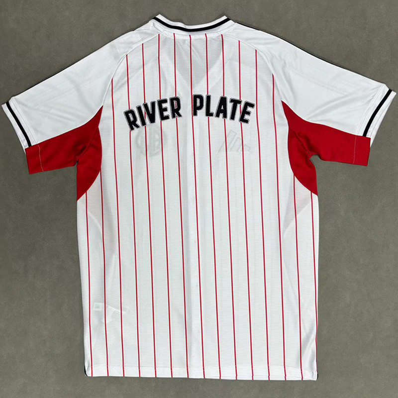 25-26 River Plate White Casual Edition Baseball Jersey