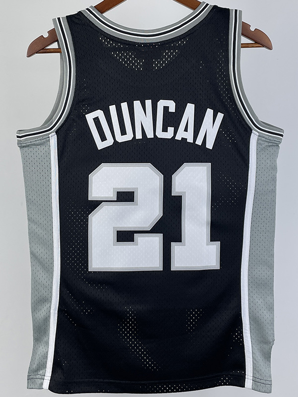 1998-99 SA Spurs DUNCAN #21 Black Retro Top Qua...