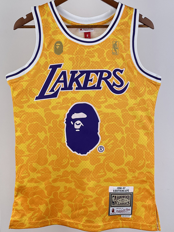 2023 LAKERS & BAPE #93 Yellow Top Quality Hot P...