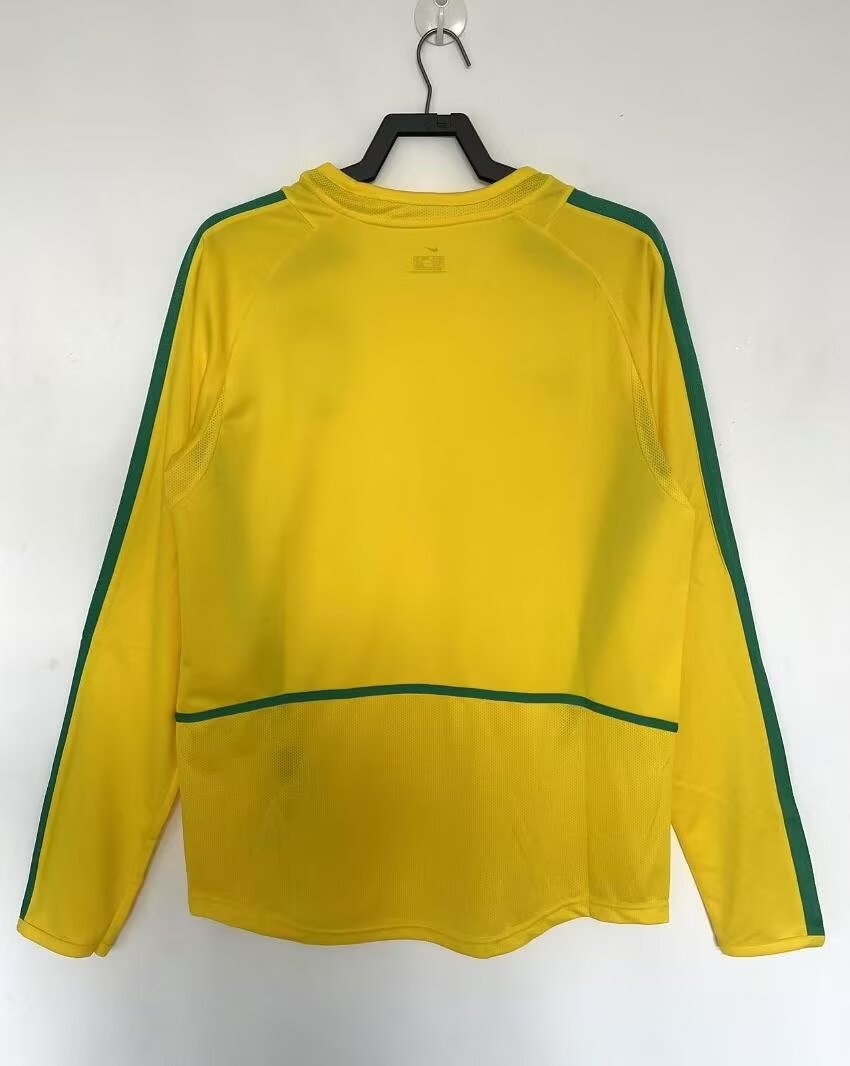 2002 Brazil Home Long Sleeve Retro Soccer Jersey (长袖
