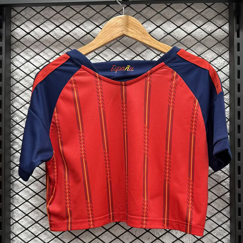 2026 World Cup Spain Home Women Cheerleader Shirt (女啦啦短袖)