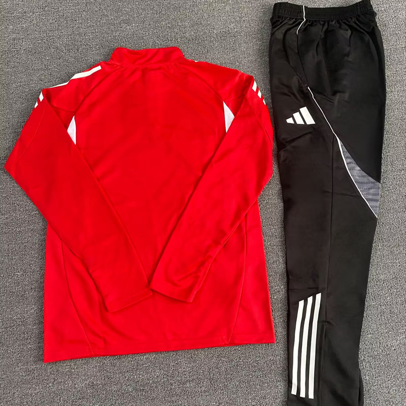 25-26 Sevilla Red Half Pull Tracksuit (Pants Have Pocket)(半拉链)