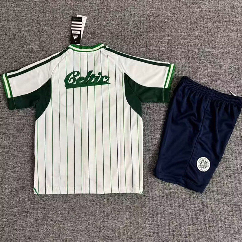 25-26 Celtic White Casual Edition Kids Baseball Jersey
