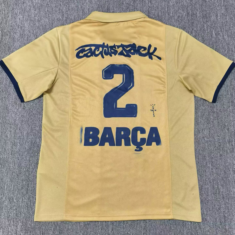 25-26 BAR Yellow Joint Edition Cactus Jack #2 BARCA Fans Soccer Jersey