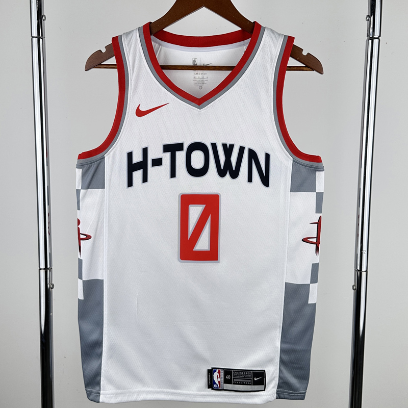 2019-20 ROCKETS WESTBROOK #0 White City Edition Top Quality Hot Pressing NBA Jersey