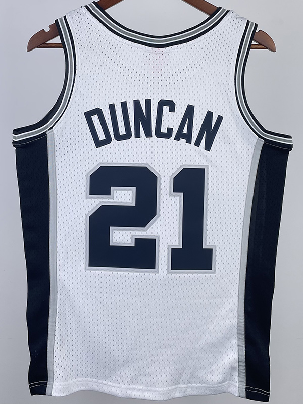 1998-99 SA Spurs DUNCAN #21 White Retro Top Qua...