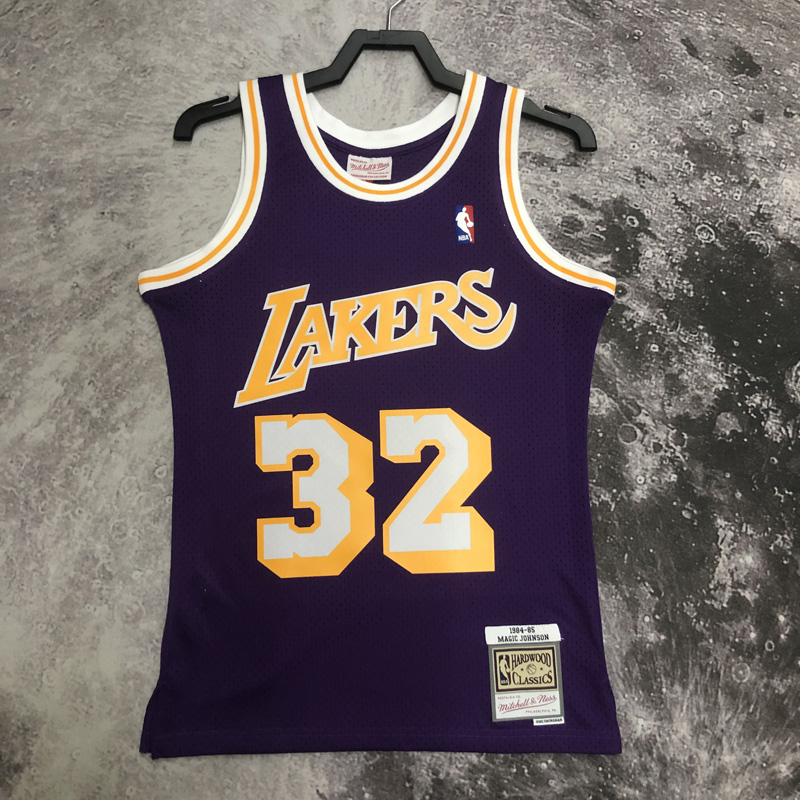 1984-85 LAKERS JOHNSON #32 Purple Retro Top Qua...