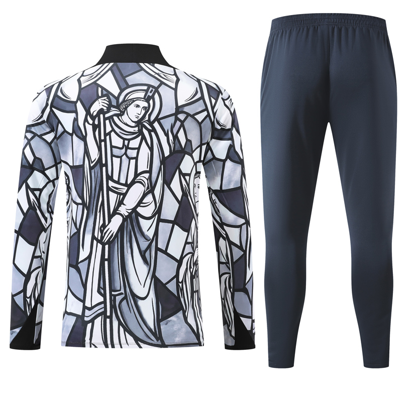 26-27 England White Half Pull Tracksuit (涂鸦半拉链)